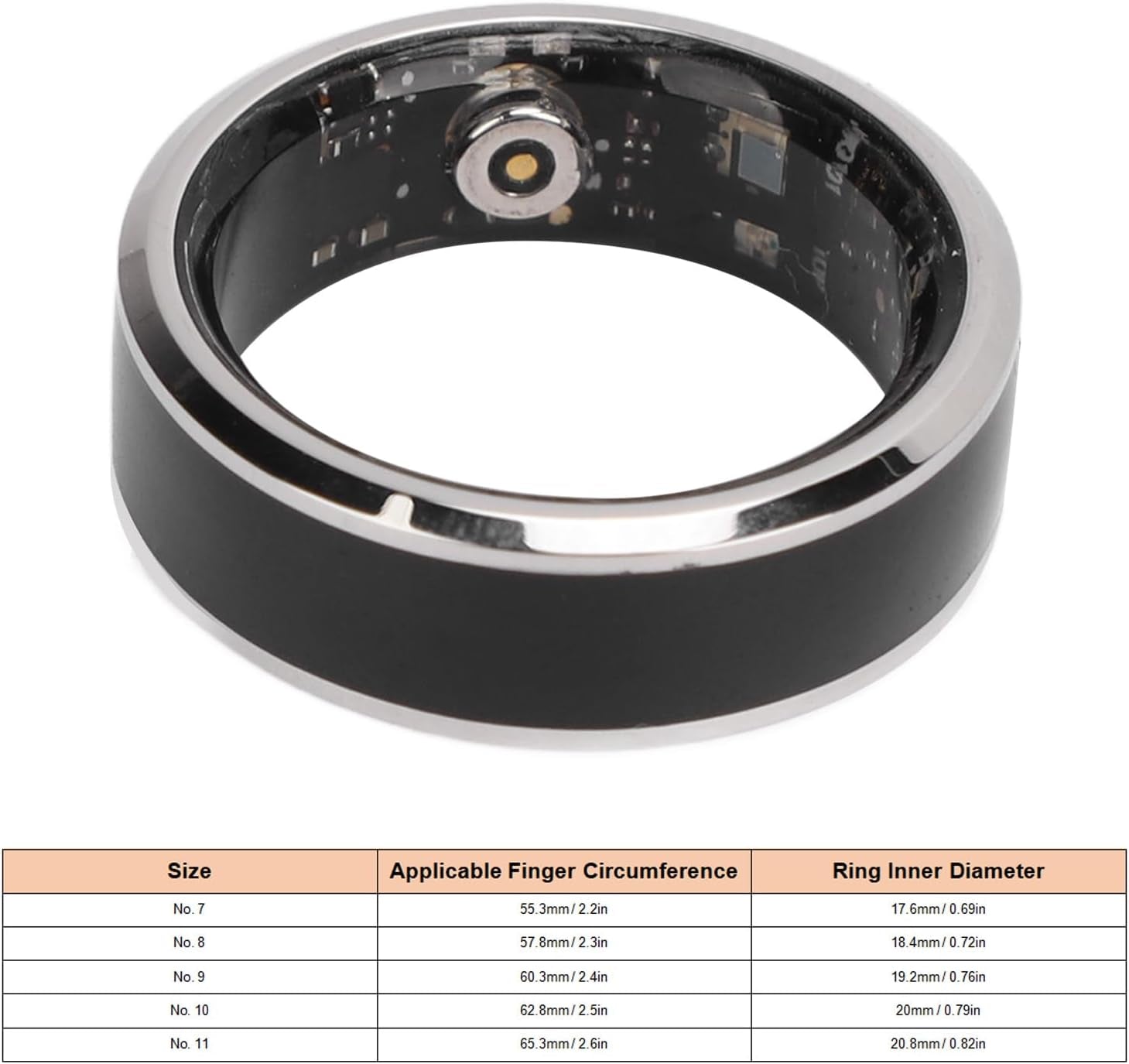 Smart Ring Health Tracker, Aura Ring Para Mujeres Y Hombres, Fitness Sleep Tracker Smart Ring, Juego Deportivo Con Detección De Movimiento (Talla 8)