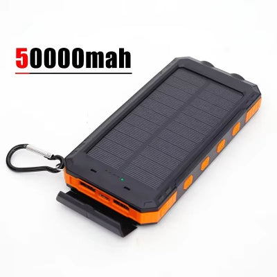 200000Mah Solar Power Bank Portable Large Capacity Charger Compatible with IOS Android USB-A and USB-C Fast Charging
