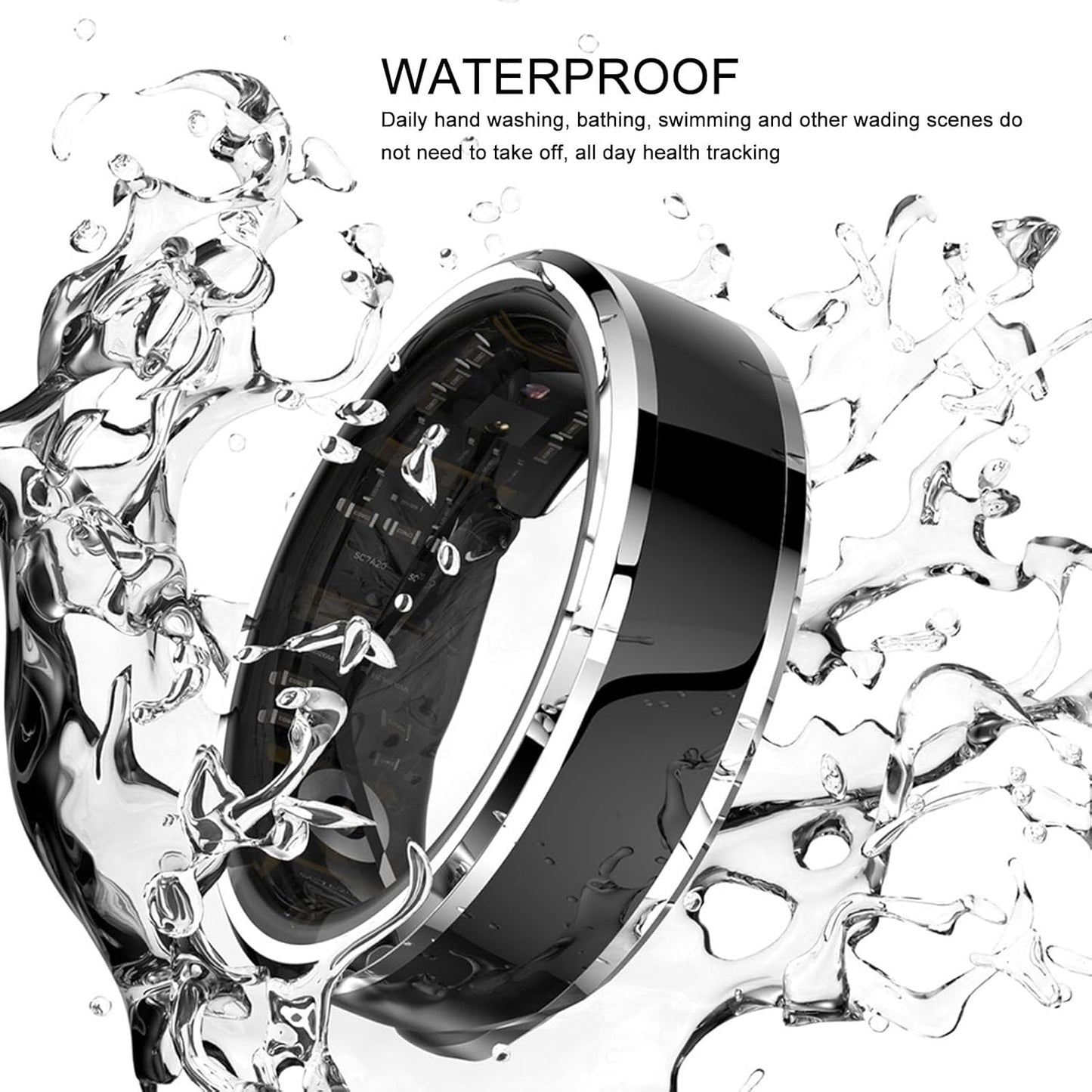 Smart Ring Health Tracker, Aura Ring Para Mujeres Y Hombres, Fitness Sleep Tracker Smart Ring, Juego Deportivo Con Detección De Movimiento (Talla 8)