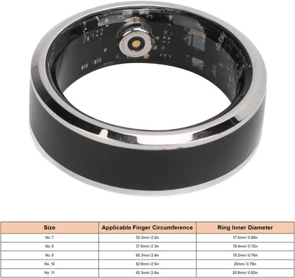 Smart Ring Health Tracker, Aura Ring Para Mujeres Y Hombres, Fitness Sleep Tracker Smart Ring, Juego Deportivo Con Detección De Movimiento (Talla 8)