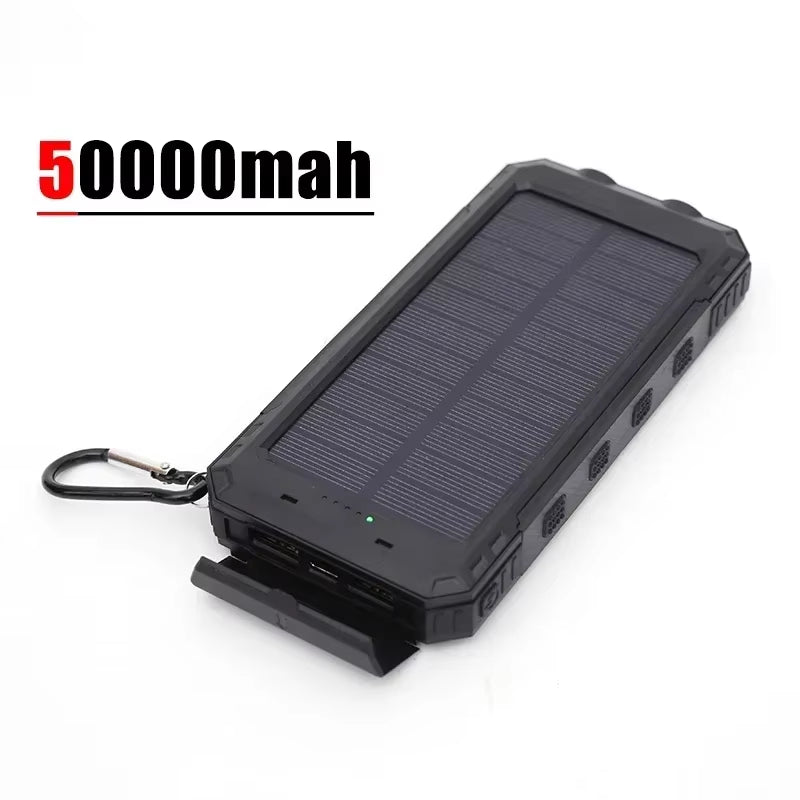 200000Mah Solar Power Bank Portable Large Capacity Charger Compatible with IOS Android USB-A and USB-C Fast Charging