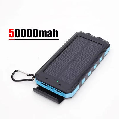 200000Mah Solar Power Bank Portable Large Capacity Charger Compatible with IOS Android USB-A and USB-C Fast Charging