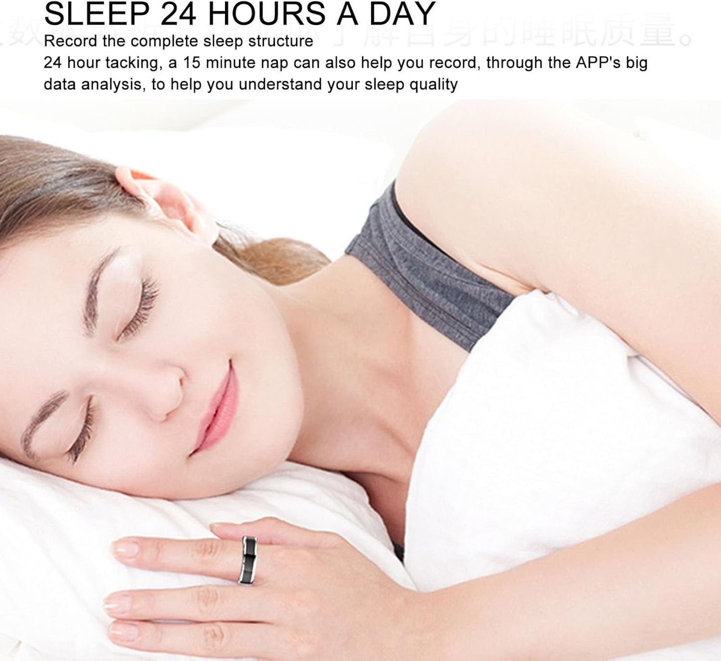 Smart Ring Health Tracker, Aura Ring Para Mujeres Y Hombres, Fitness Sleep Tracker Smart Ring, Juego Deportivo Con Detección De Movimiento (Talla 8)